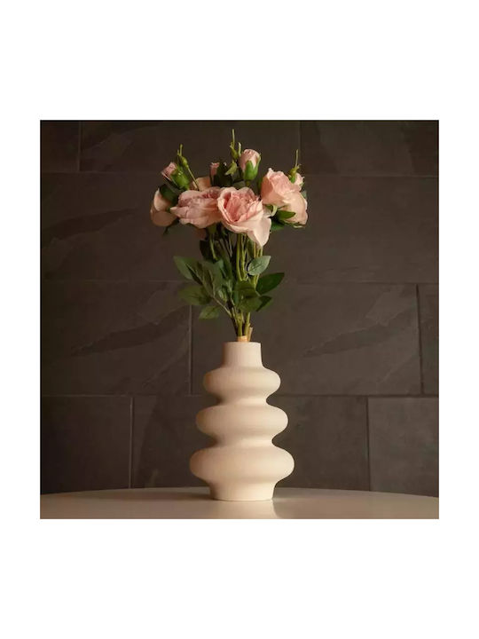 GloboStar Decorative Vase Artificial Garden Thailand Beige 14x14x21cm