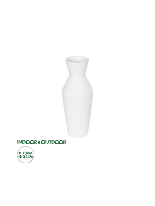 GloboStar Decorative Vase Artificial Garden Malvina White 10x10x24cm