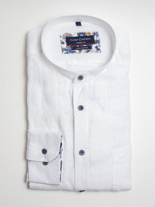 Casa Moda 100% Langärmlig Leinen Hemd White