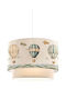 Kids Fabric Single Ceiling Light E27 Beige 30x20cm