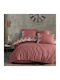 Clasy Home Set Huse Pentru Pilote Osela 100% Bumbac 200x220cm Dublu Cu 2 Fețe De Pernă & 1 Cearșaf Roz Coral