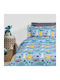 Das Home Cute Dinos Kids Pillowcase Set 50x70cm Blue, Grey