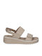 Women's Leather Platform Shoes Beige