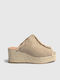 Women's Fabric Platform Espadrilles Beige