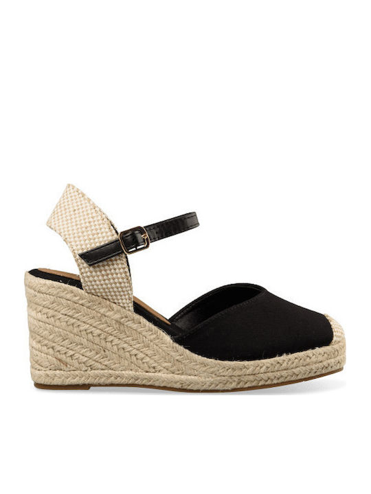 Envie Shoes Women's Fabric Platform Espadrilles Black E58-21289-34