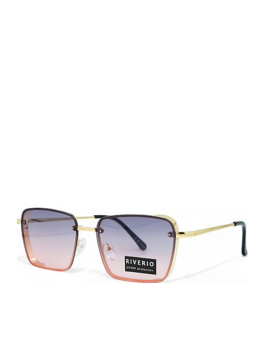 Riverio Damen Sonnenbrille mit Gold Metall Gestell und Gray Verlaufsfarbe Linse RV42381