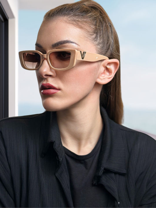 SeeVision Γυαλιά Ηλίου Μπεζ με Κοκκάλινο Σκελετό SeeVision Γυαλιά Ηλίου Μπεζ με Κοκκάλινο Σκελετό