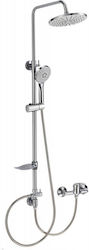 Inter Ceramic Shower Column with Mixer Silver Inter Ceramic Shower Column with Mixer Silver