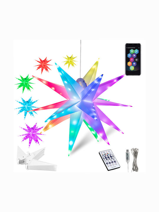 Bakaji Plastic Illuminated Christmas Decorative Pendant Star
