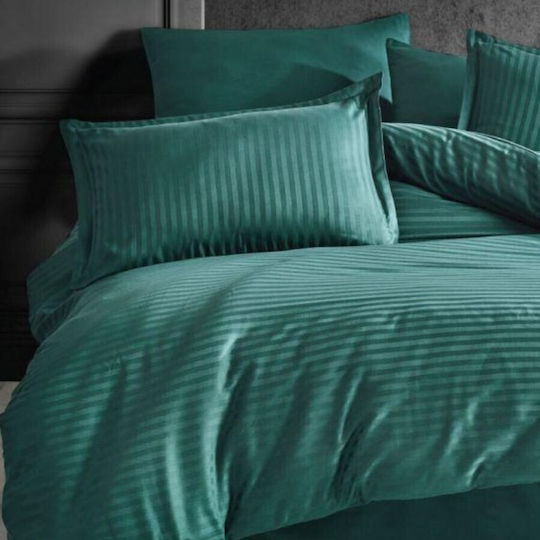 Pucioasa Set Față de Pernă Petrol Green 45x45cm.