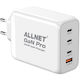 Allnet Allnet GaN Handyladegerät ohne Kabel mit USB-A Ausgangsanschluss und 3 USB-C Ausgangsanschlüsse 200W Stromlieferung Weiß