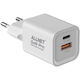 Allnet Φορτιστής Χωρίς Καλώδιο GaN με Θύρα USB-A και Θύρα USB-C 33W Power Delivery Λευκός