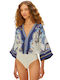Farm Rio Γυναικείο Κορμάκι Ana Tapestry Off-white Bodysuit 332376