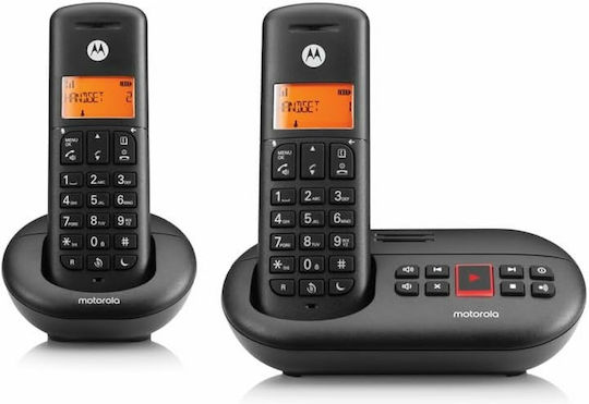 Motorola E212 Ασύρματο Τηλέφωνο Duo Μαύρο