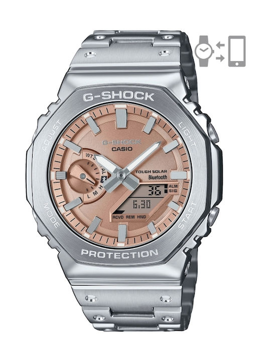 Casio G-shock Ceas Digital Barbatesc Cu Baterie Cu Brățară Din Metal Argintie