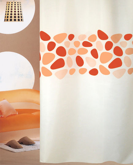 San Lorentzo Pebbles Κουρτίνα Υφασμάτινη 180x200cm Πορτοκαλί