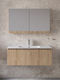 Furnibath Πάγκος με Νιπτήρα & Καθρέπτη Μ101xΒ35xΥ46cm Walnut