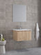 Furnibath Blat cu Lavoar & Oglindă L61xW35xH46cm Nuci