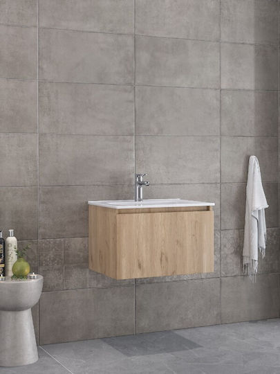Furnibath Waschtisch mit Waschbecken L61xB35xH46cm Walnut