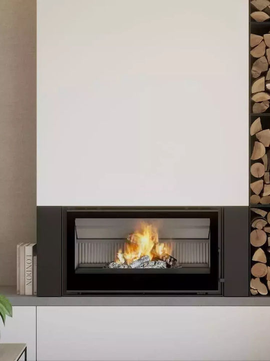 C&A Chama Cristal 88 Wood Cassette Fireplace Insert with Straight Window 10.5kW Closed Expansion Tank