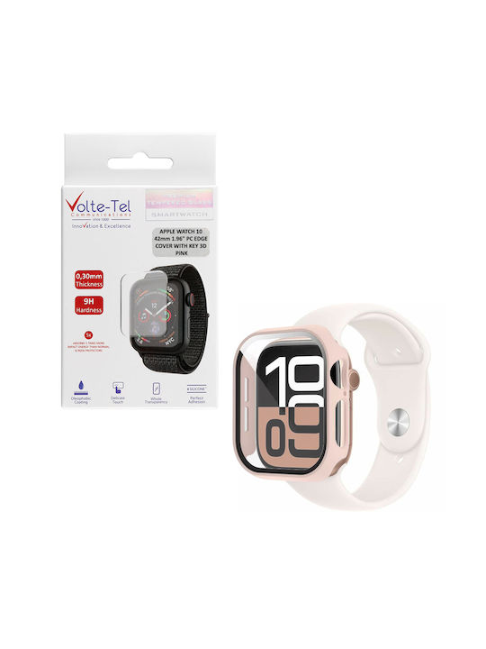 Volte-Tel Carcasă de Plastic în culoarea Roz pentru Apple Watch 10 42mm