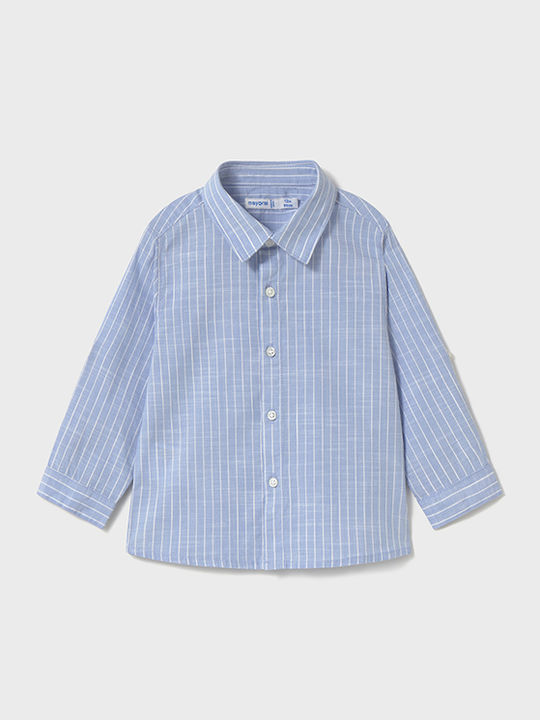 Mayoral Kids Striped Shirt Long Sleeve Blue
