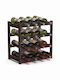 Bakaji Free Standing Wooden Wine Cabinet for 16 Bottles Brown 43x25x43cm