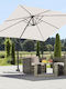 Garten- und Terrassen-Sonnenschirm Hängend Quadratisch Aluminium Ecru 2,7x2,7m