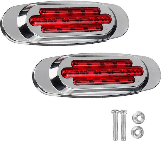 Φωτάκια Led Αυτοκινήτου Πλαϊνά Θέσης 12-24v 2τμχ 16led Universal 3858-3 Κόκκινο Oem