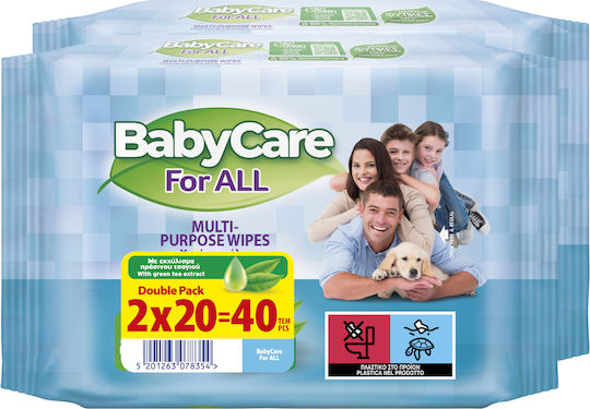 BabyCare For All Baby Wipes without Alcohol & Parabens 2x20pcs