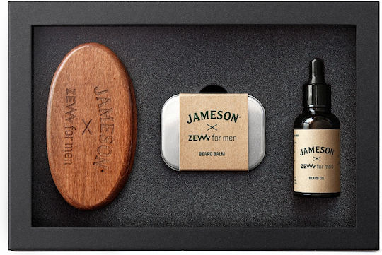 Σετ Λάδι Βάλσαμο & Βούρτσα Γενειάδας Zew Men X Jameson Beard Set