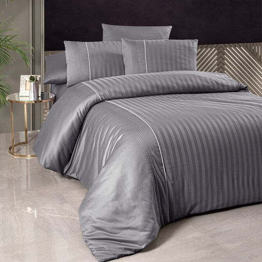 First Choice Set Husă de Pilotă Dublă cu 2 Fețe de Pernă & 1 Cearsaf 200x220 Gray (quicksilver)
