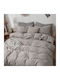Pucioasa Bettbezug Set 200x230cm Doppel mit 2 Kissenbezügen & 1 Bettlaken Beige