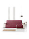 Eysa Oslo Elastic Cover for Corner Sofa Burgundy 300εκ. 1pcs F337208D