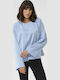 Дамска Блуза Сатен Дълъг Ръкав Светлосин