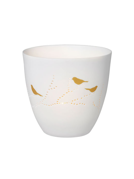 Raeder Candle Holder suitable for Tealights Porcelain in White Color 8x8x6.5cm 1pcs