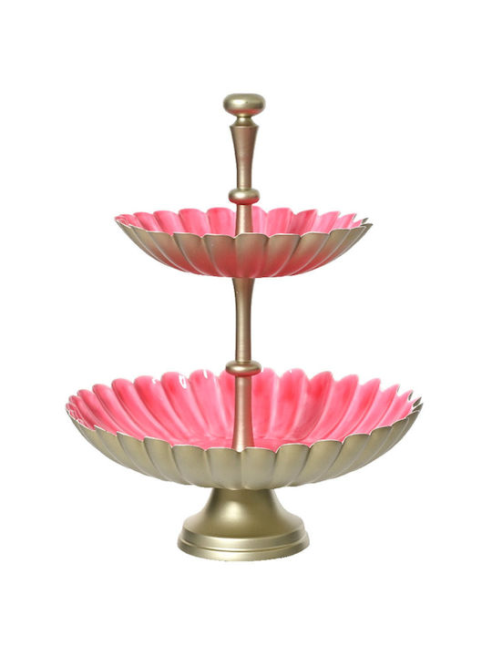Kaemingk Metallisch Etagere 2 Etagen Rosa W31xL31xH39cm 1Stück