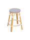 Gartenhocker Bar Außenbereich aus Aluminium Bamboo Look Blau 43x43x65cm