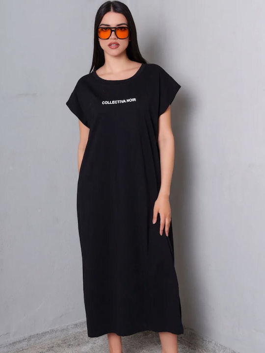 Summer Midi T-Shirt Dress Black CN140T05COT-Black