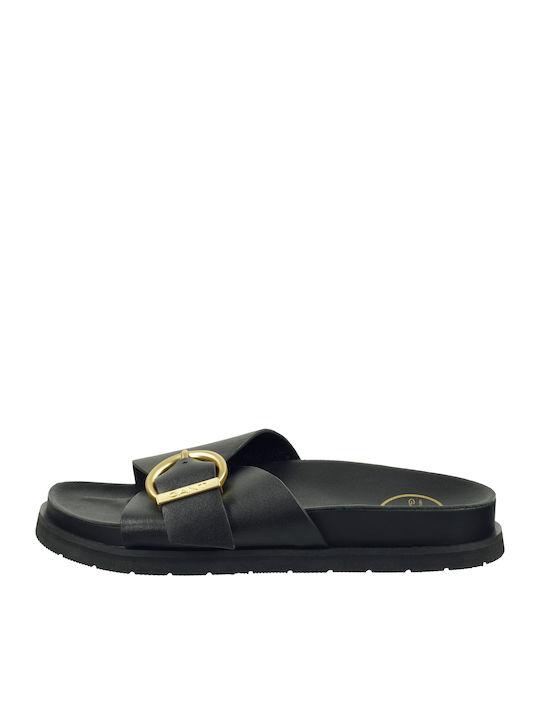 Mardale Leder Flache Sandalen für Damen in Schwarz Farbe