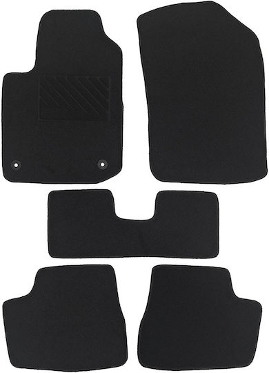 Set of Front and Rear Mats 5pcs for Peugeot 2008 Black