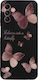 Vivid Silicone Case for Samsung Galaxy A04s Butterfly Black Pink