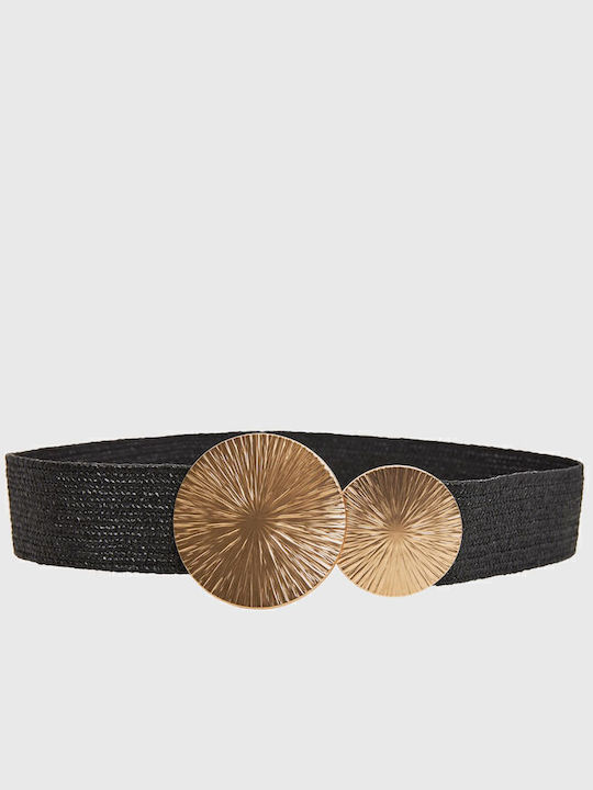 Funky Buddha Elastic Women's Belt Black FBL011-142-10-Black