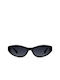 Meller Mara Unisex Sunglasses with Black Plastic Frame and Black Polarized Lens