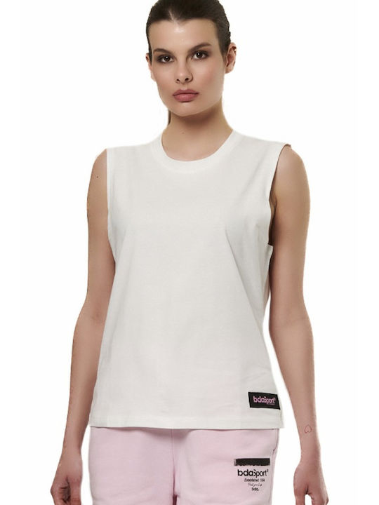 Body Action Damen Sport Bluse Ärmellos Weiß