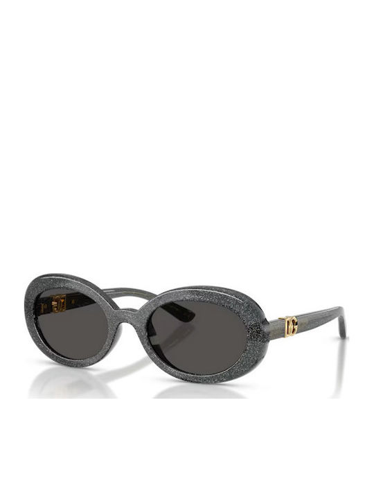 Dolce & Gabbana Οβάλ Παιδικά Γυαλιά Ηλίου Μαύρα