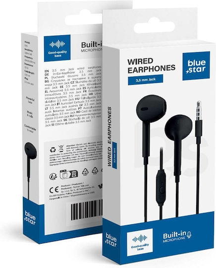 Blue Star Pa-e65 In-ear Handsfree Headphones with Connector 3.5mm Black