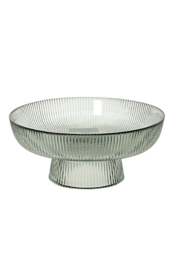 Kaemingk Dekorative Schüssel Glas Sockel Transparent 20x20x8.7cm 1Stück