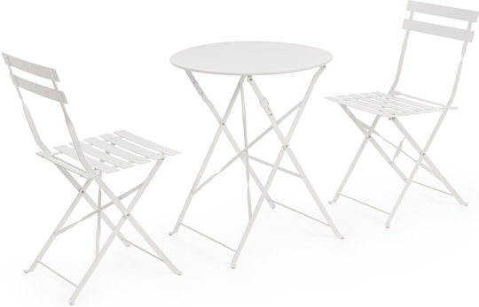Garten- und Outdoor-Möbelsets für kleinen Raum Austin 3 Stück Weiß