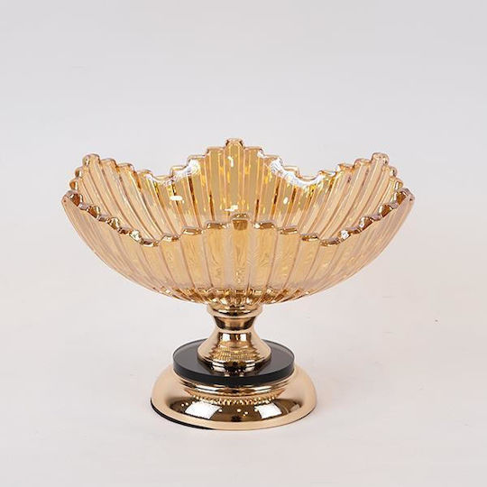 Dekorative Schüssel Metall Gold 29x18x18cm 1Stück